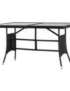 vidaXL Градинска маса черна 140x80x74 см полиратан