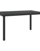 vidaXL Градинска маса черна 140x90x74 см алуминий и WPC