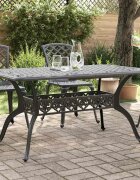 vidaXL Градинска маса черна 150x90x72 см лят алуминий