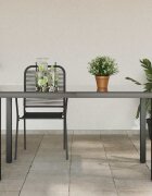 vidaXL Градинска маса черна 150x90x74 см алуминий и стъкло