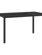 vidaXL Градинска маса черна 150x90x74 см алуминий и стъкло