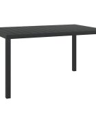 vidaXL Градинска маса черна 150x90x74 см алуминий и WPC