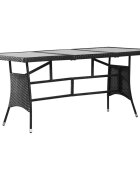 vidaXL Градинска маса черна 170x80x74 см полиратан