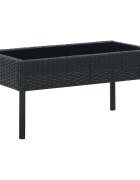 vidaXL Градинска маса черна 75x40x37 см полиратан