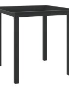 vidaXL Градинска маса черна 80x80x74 см алуминий и стъкло