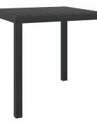 vidaXL Градинска маса черна 80x80x74 см алуминий и WPC