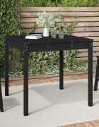 vidaXL Градинска маса черна 825x825x76 см масивна борова дървесина