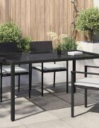 vidaXL Градинска маса Черно 150 x 90 x 75 cm полиратан