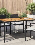 vidaXL Градинска маса Черно 150 x 90 x 75 cm полиратан