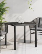 vidaXL Градинска маса Черно 80 x 80 x 73 см Метал