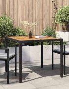 vidaXL Градинска маса Черно 90 x 90 x 75 cm полиратан