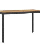 vidaXL Градинска маса черно и кафяво 123x60x74 cм акация масив