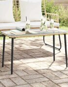 vidaXL Градинска маса Естествен 80 x 40 x 45 см полиратан