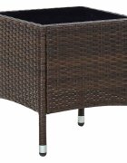 vidaXL Градинска маса кафява 40x40x45 см полиратан