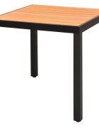 vidaXL Градинска маса кафява 80x80x74 см алуминий и WPC