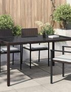vidaXL Градинска маса Кафяво 150 x 90 x 75 cm полиратан