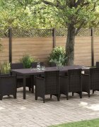 vidaXL Градинска маса Кафяво 250 x 100 x 73 см полиратан