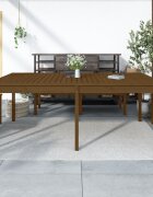 vidaXL Градинска маса меденокафява 2035x100x76 см борово дърво масив