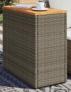vidaXL Градинска маса с дървен плот сива 58x275x55 см полиратан