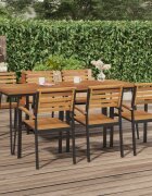 vidaXL Градинска маса с крака тип фиби 200x90x75 см масивна акация