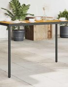 vidaXL Градинска маса с плот от акация черно 115x54x74 см полиратан