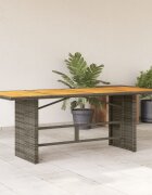 vidaXL Градинска маса с плот от акация сиво 190x80x74 см полиратан