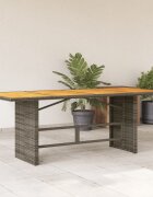 vidaXL Градинска маса с плот от акация сиво 190x80x75 см полиратан