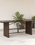 vidaXL Градинска маса със стъклен плот кафява 190x80x74 см полиратан