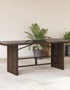 vidaXL Градинска маса със стъклен плот кафява 190x80x75 см полиратан