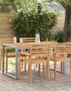 vidaXL Градинска маса Сив 140 x 80 x 75 cm Солидно акациево дърво