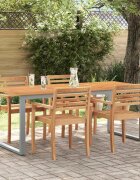 vidaXL Градинска маса Сив 160 x 80 x 75 cm Солидно акациево дърво