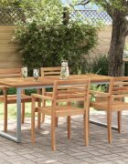 vidaXL Градинска маса Сив 180 x 90 x 75 cm Солидно акациево дърво