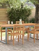 vidaXL Градинска маса Сив 200 x 90 x 75 cm Солидно акациево дърво