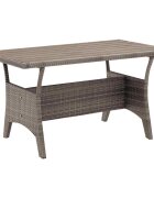 vidaXL Градинска маса сива 120x70x66 cм полиратан