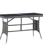 vidaXL Градинска маса сива 140x80x74 см полиратан