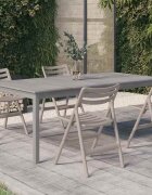 vidaXL Градинска маса сива 200x100x75 см акация масив