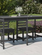 vidaXL Градинска маса сива 2035x90x110 см борово дърво масив