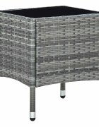 vidaXL Градинска маса сива 40x40x45 см полиратан