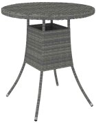 vidaXL Градинска маса сива 70x70x73 см полиратан