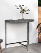 vidaXL Градинска маса сива 80x50x75 см полиратан