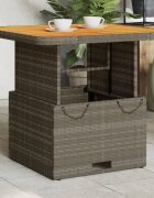vidaXL Градинска маса сива 80x80x71 см полиратан и акациево дърво