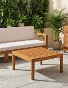 vidaXL Градинска маса Солидно акациево дърво Натурално 60 x 60 x 30 cm