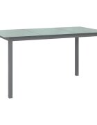 vidaXL Градинска маса светлосива 150x90x74 см алуминий и стъкло