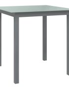 vidaXL Градинска маса светлосива 80x80x74 см алуминий и стъкло
