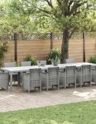 vidaXL Градинска маса Светлосиво 400 x 100 x 73 см полиратан