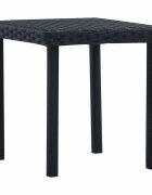 vidaXL Градинска маса за чай черна 40x40x40 см полиратан