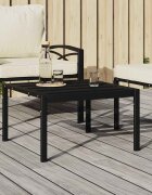 vidaXL Градинска маса за кафе черна 60x60x35 cм стомана