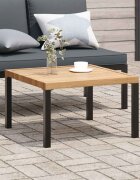 vidaXL Градинска масичка за кафе черна 65x65x40 см алуминий