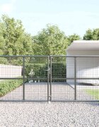 vidaXL Градинска мрежеста порта антрацит 300x125 см поцинкована стомана