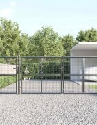 vidaXL Градинска мрежеста порта антрацит 400x125 см поцинкована стомана
